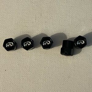 Infinity valve Stem caps in black set of 5 NWT